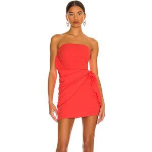 NEW superdown Andria Strapless Mini Dress in Red Strapless Wrap Medium M